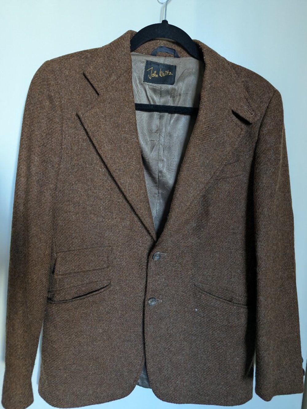 Vintage John Weitz Brown Wool Mens Blazer Sport Coat